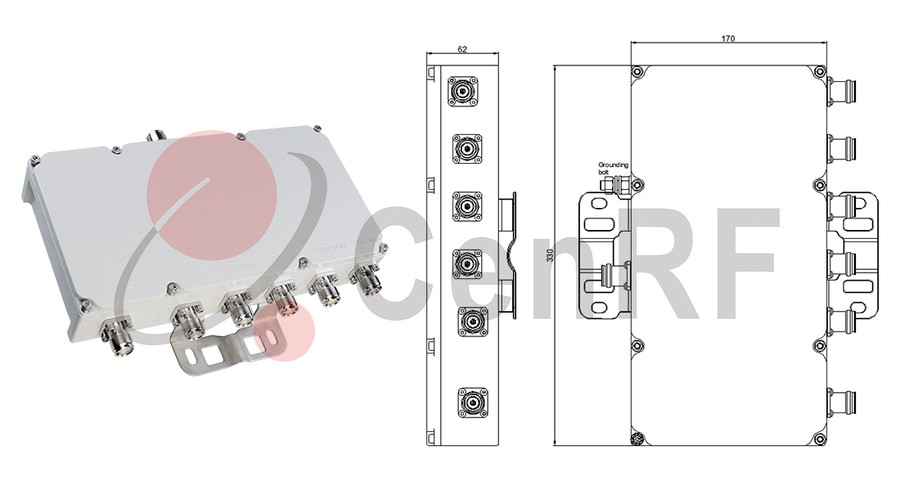RF combiner Dimension RF combiner Dimension